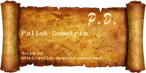 Pallek Demetria névjegykártya